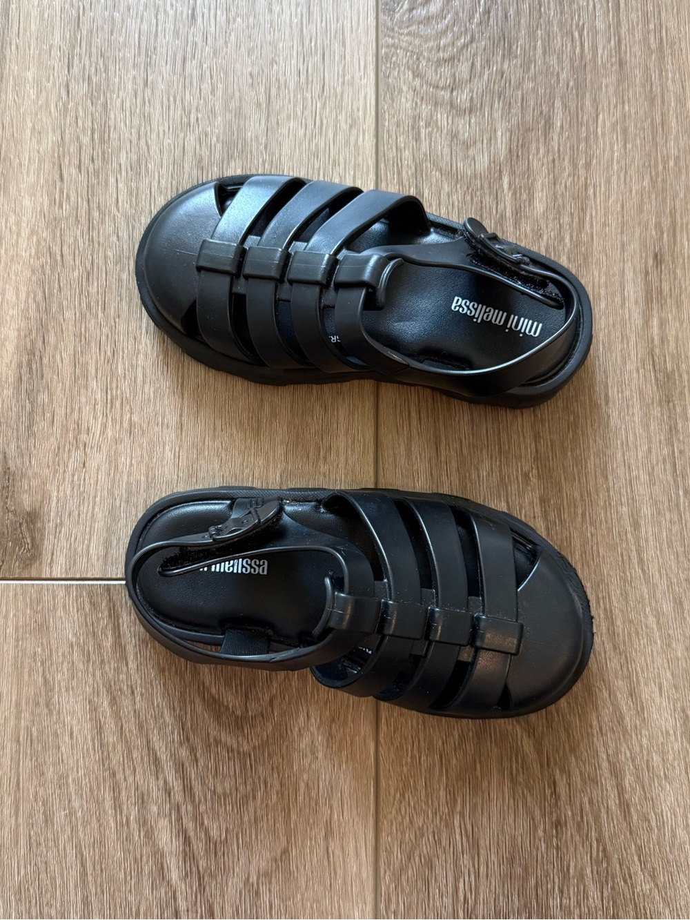 Mini Melissa Black Jelly Strappy Fisherman Sandals
